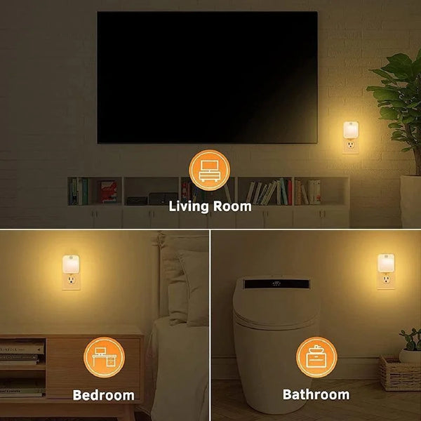 LED Night Lights with Motion Sensor, Dimmable Plug-in Light for Closet, Baby Bedside, Bedroom, Hallway, Wireless Night Lighting
