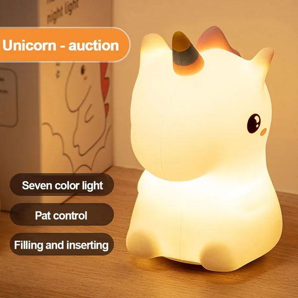 Cute silicone unicorn lamp