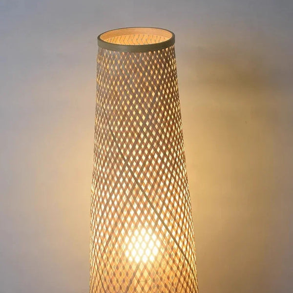 Japanese Wabi Sabi Style Floor Lamp Handmade Bamboo LED