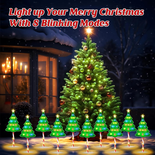 6/12PCS Solar Christmas Path Lights – Candy Cane Outdoor Decor