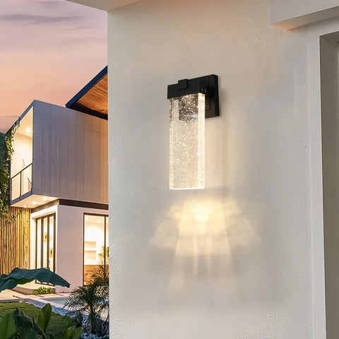 Weatherproof LED wall light with bubble crystal and light sensor - 12W