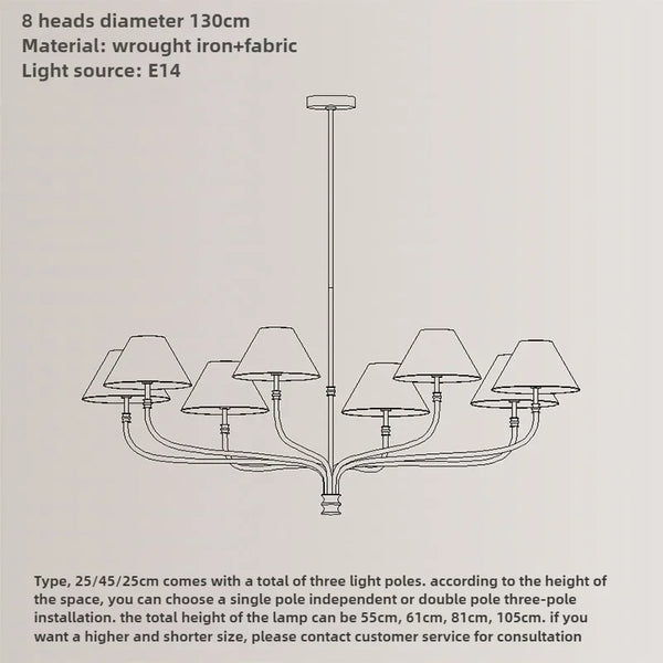 Decorative LED fabric ceiling light