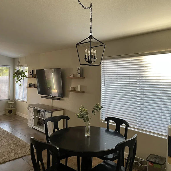 American retro minimalist pendant light with metal frame