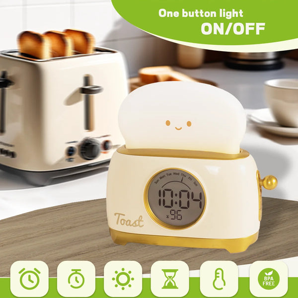 Kids Alarm Clock with LED Night Light, Digital Clock for Children's Sleep Training