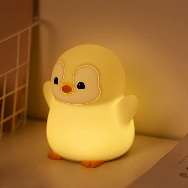 cute penguin silicone lamp