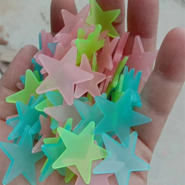 100 pieces of luminous moon and stars wall stickers