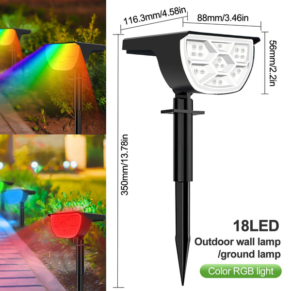 72/68 LED Solar Flood Lights Outdoor IP65 Waterproof 3 Modes Solar Garden Light Outdoo