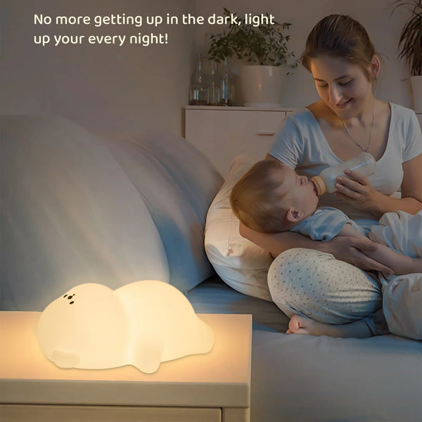 Cute silicone lamp in the shape of a lying bear
