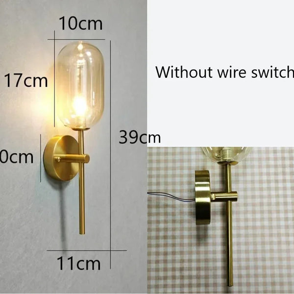 Modern Nordic minimalist cognac glass wall lights