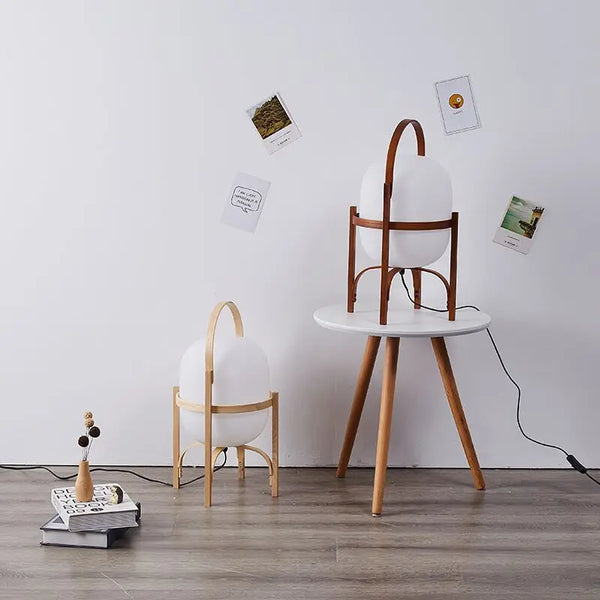 Simple wooden floor lamp for living room