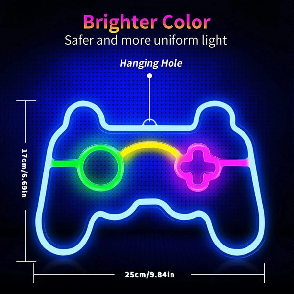 Video game controller neon sign
