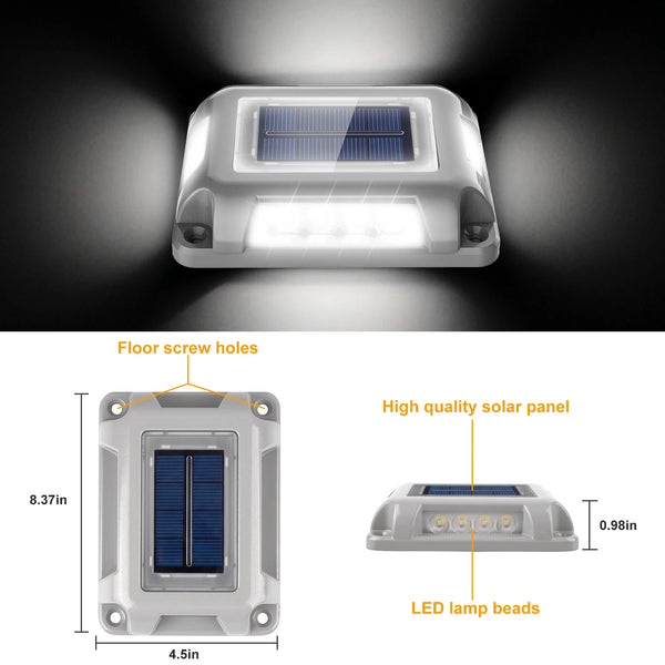 8PCS Solar Underground Deck Lights – IP65 Waterproof LED Spotlights for Garden, Lawn & Street Decor