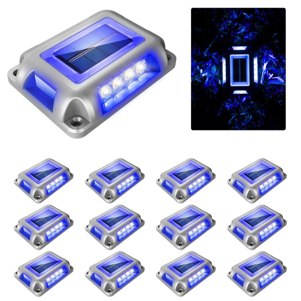 8PCS Solar Underground Deck Lights – IP65 Waterproof LED Spotlights for Garden, Lawn & Street Decor