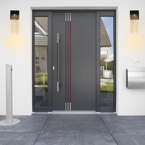 Weatherproof LED wall light with bubble crystal and light sensor - 12W