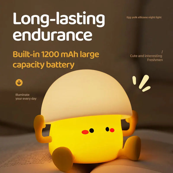 Cute silicone egg yolk and mushroom lamp