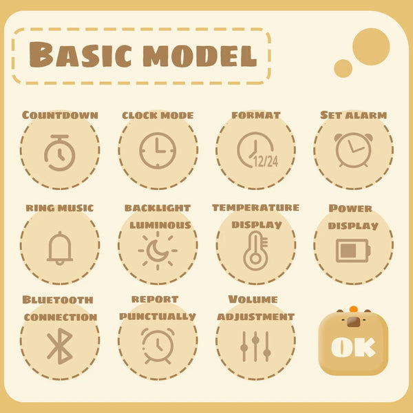 Capybara LED Alarm Clock for Kids