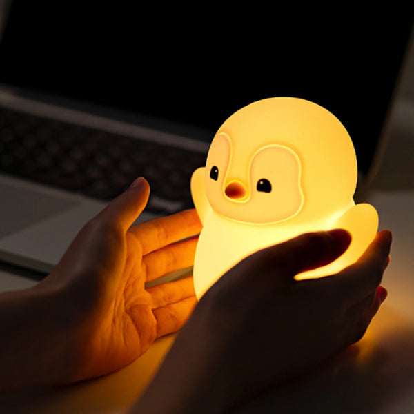 cute penguin silicone lamp