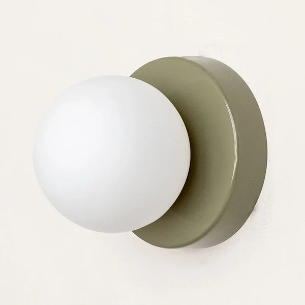 Nordic minimalist glass LED wall light with G9 base, orb style sconce