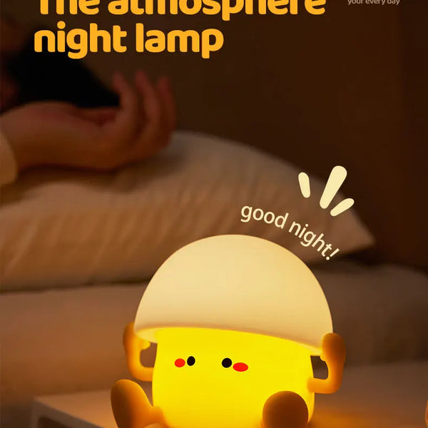 Cute silicone egg yolk and mushroom lamp