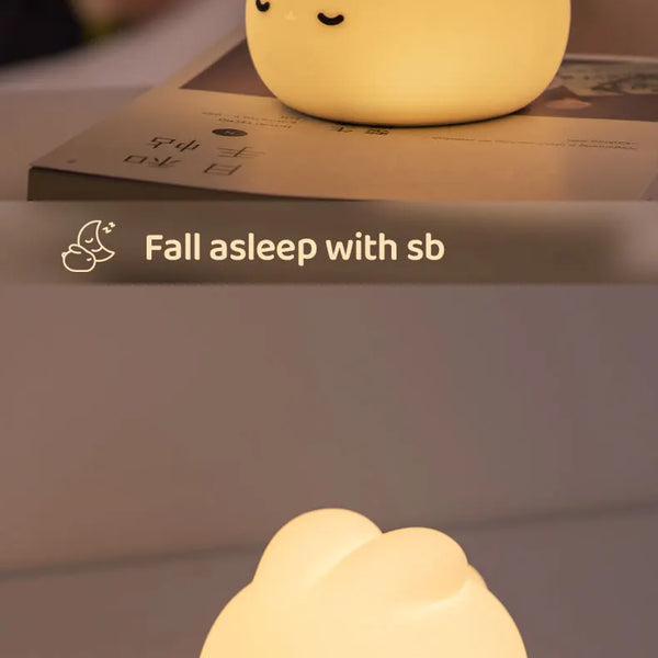 Silicone lamp with cute sleeping rabbit