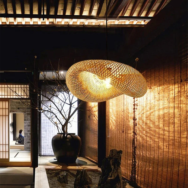 Chinese style hand-knitted bamboo pendant lights