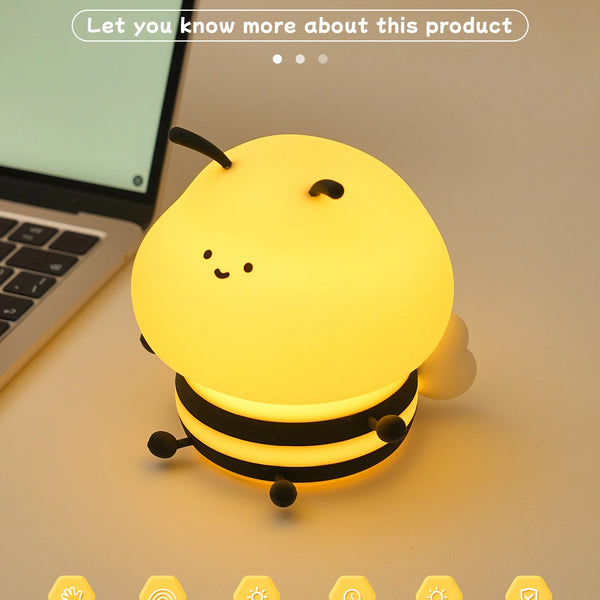 LED light with cute silicone bee design