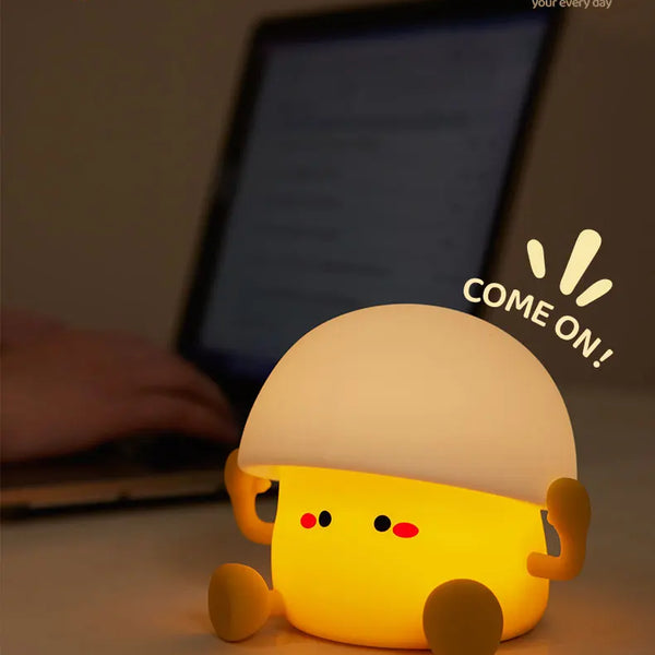 Cute silicone egg yolk and mushroom lamp