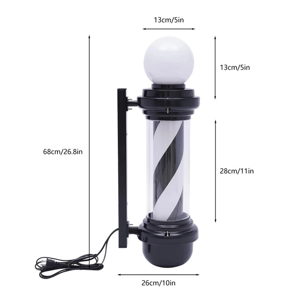 Cylindrical rotating light for beauty salon