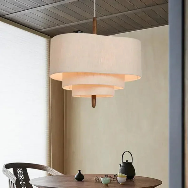 Fabric pendant light with retro design