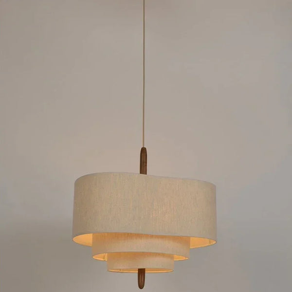 Fabric pendant light with retro design