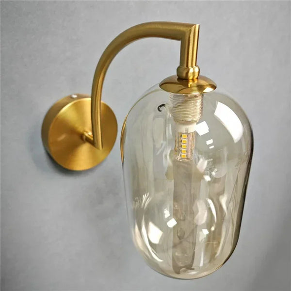 Modern Nordic minimalist cognac glass wall lights