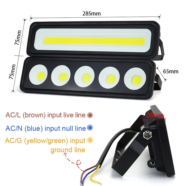 LED Flood Light 50W Outdoor Lighting COB Floodlight 220V Reflector Spotlight IP65 Waterproof Outdoor LED Gardern Wall Lamps