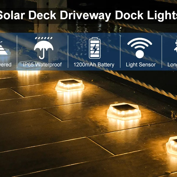 4PCS Solar Ground Lights – 12 LEDs Outdoor Pathway & Deck Lighting | Waterproof Underground Lights for Garden & Driveway