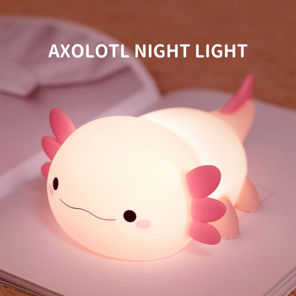 cute axolotl salamander silicone lamp