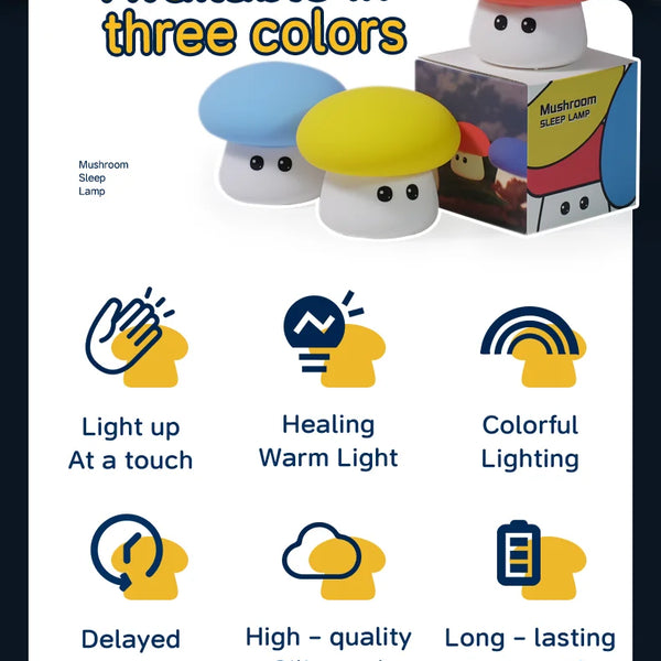 cute mushroom silicone lamp