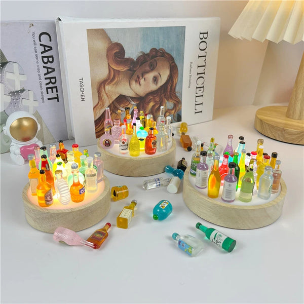 10cm LED night light with round wooden base