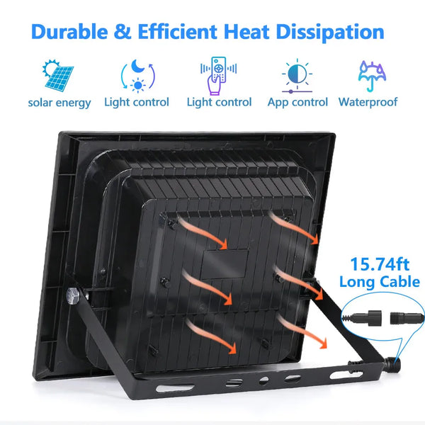 LED Solar Light 100W 200W 300W 500W, Powerful Waterproof Solar Flood Light with Remote Control