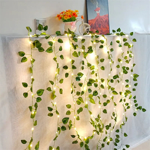 Flower Green Leaf String Lights Artificial