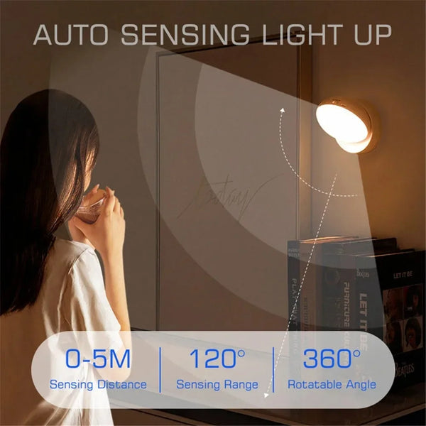 Wireless Rotating LED Motion Sensor Night Light
