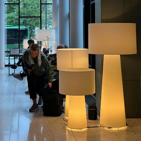 Nordic floor lamp with Italian design, minimalist fabric shade