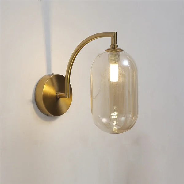 Modern Nordic minimalist cognac glass wall lights