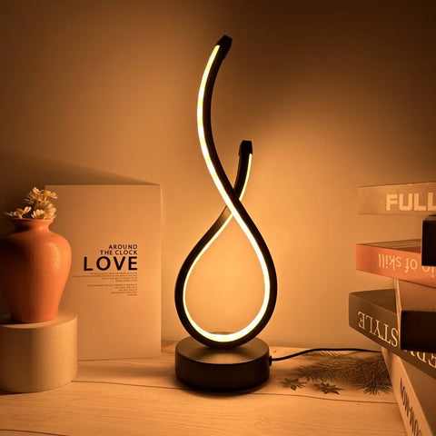 Creative Spiral LED Night Light with 3 Colors and Dimmable USB Table Lamp