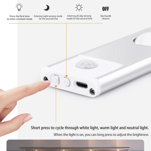 Wireless, ultra-thin LED motion sensor light