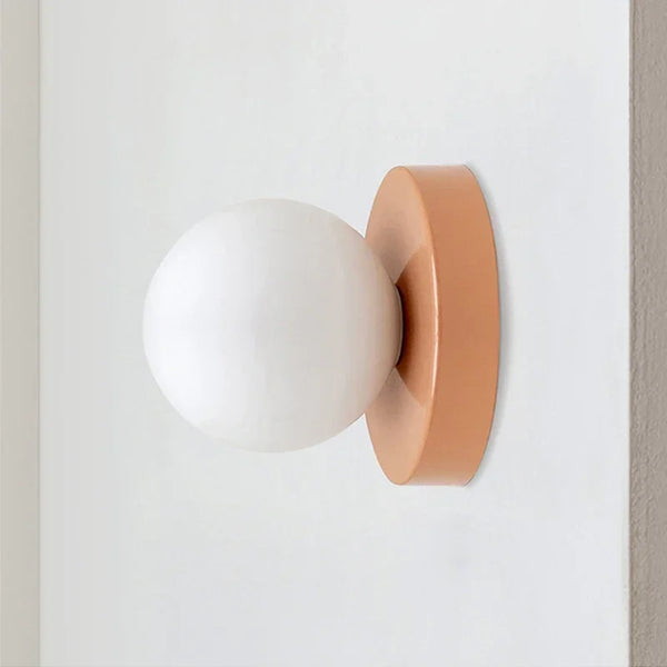 Nordic minimalist glass LED wall light with G9 base, orb style sconce