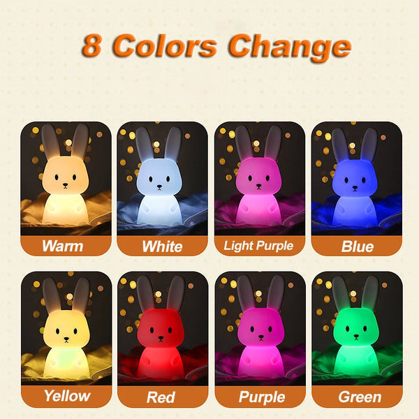 Cute silicone bunny lamp