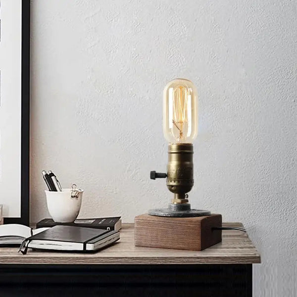 Retro water pipe table lamp
