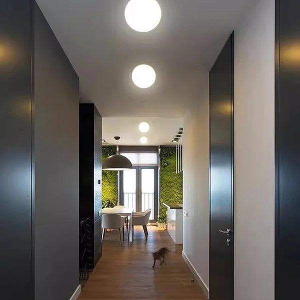 Minimalist white glass LED light