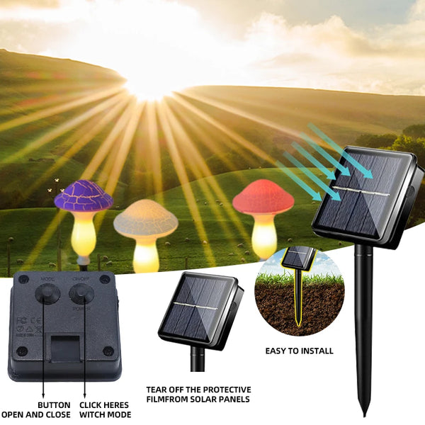 waterproof mushroom lamp for garden decoration