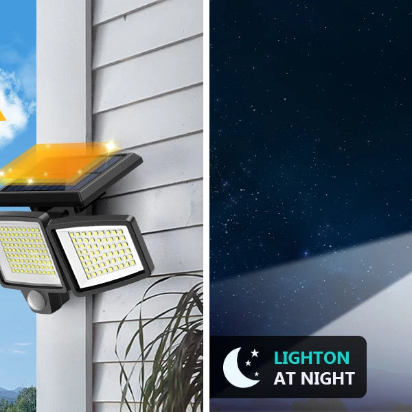IP65 Waterproof Outdoor Solar Light, 210LED 2500LM Motion Sensor Security Light for Porch, Garage, Yard Entrance, Patio