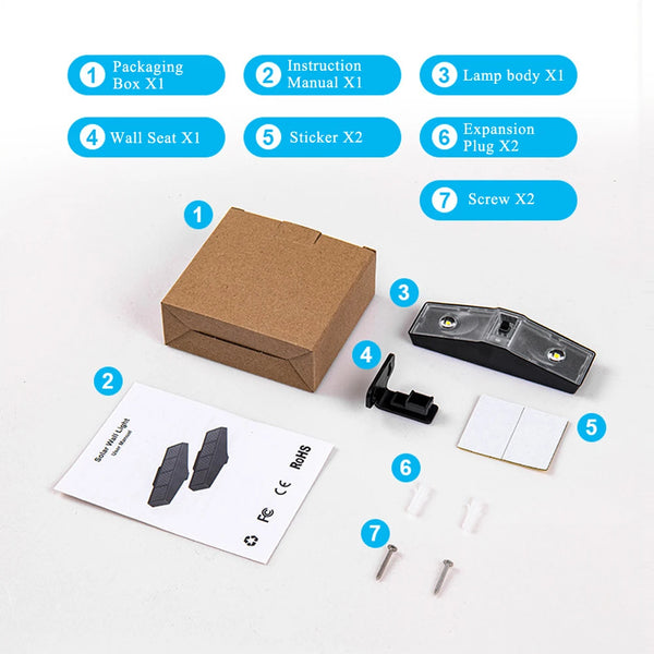 1/2/4PCS Solar Wall Lights – IP65 Waterproof Outdoor LED Lamps with Auto Night Lighting for Garden, Balcony & Yard